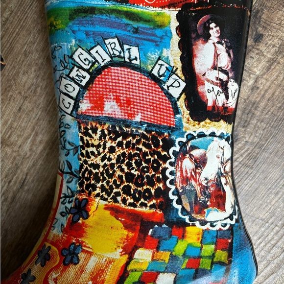 BOPS by Beehive CowGirl Up Western Heeled Rain Boots Women’s Size 7 - Picture 6 of 13